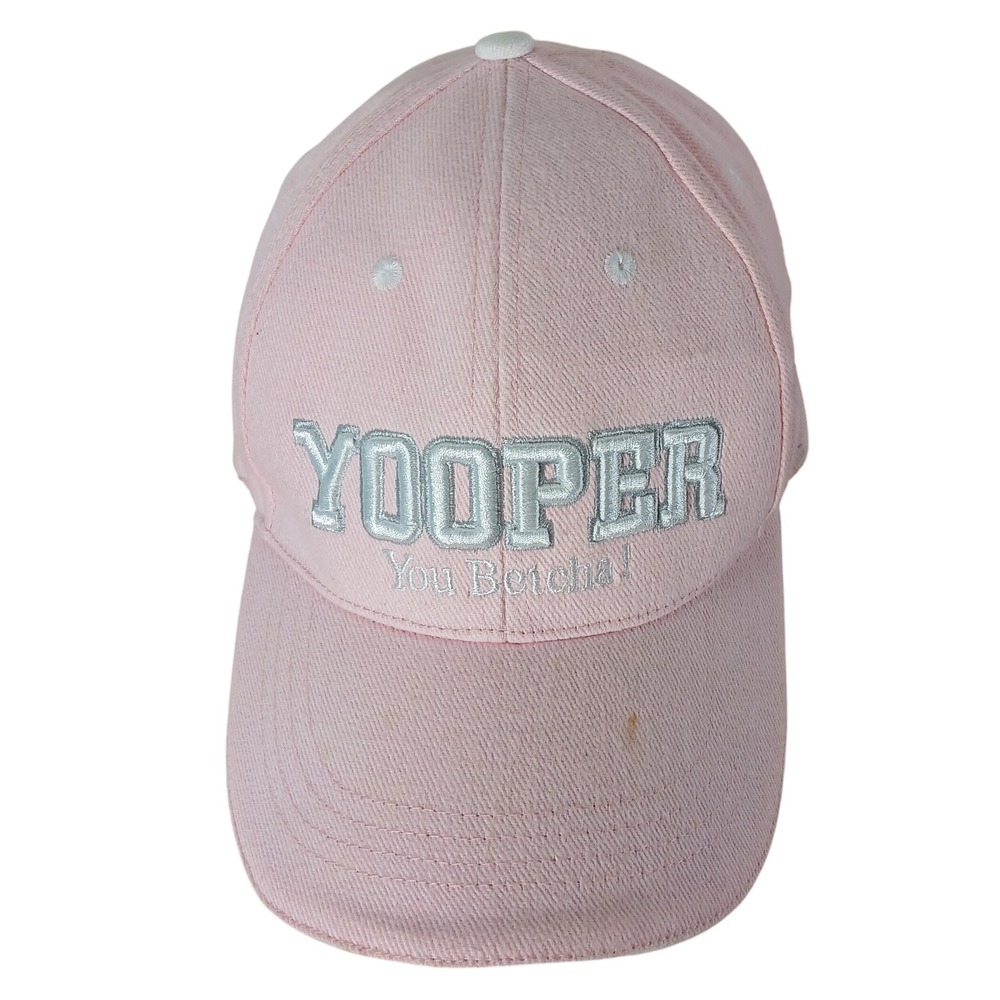 YOOPER You Betcha! Novelty Pink Baseball Cap Adjustable Michigan Upper Peninsula